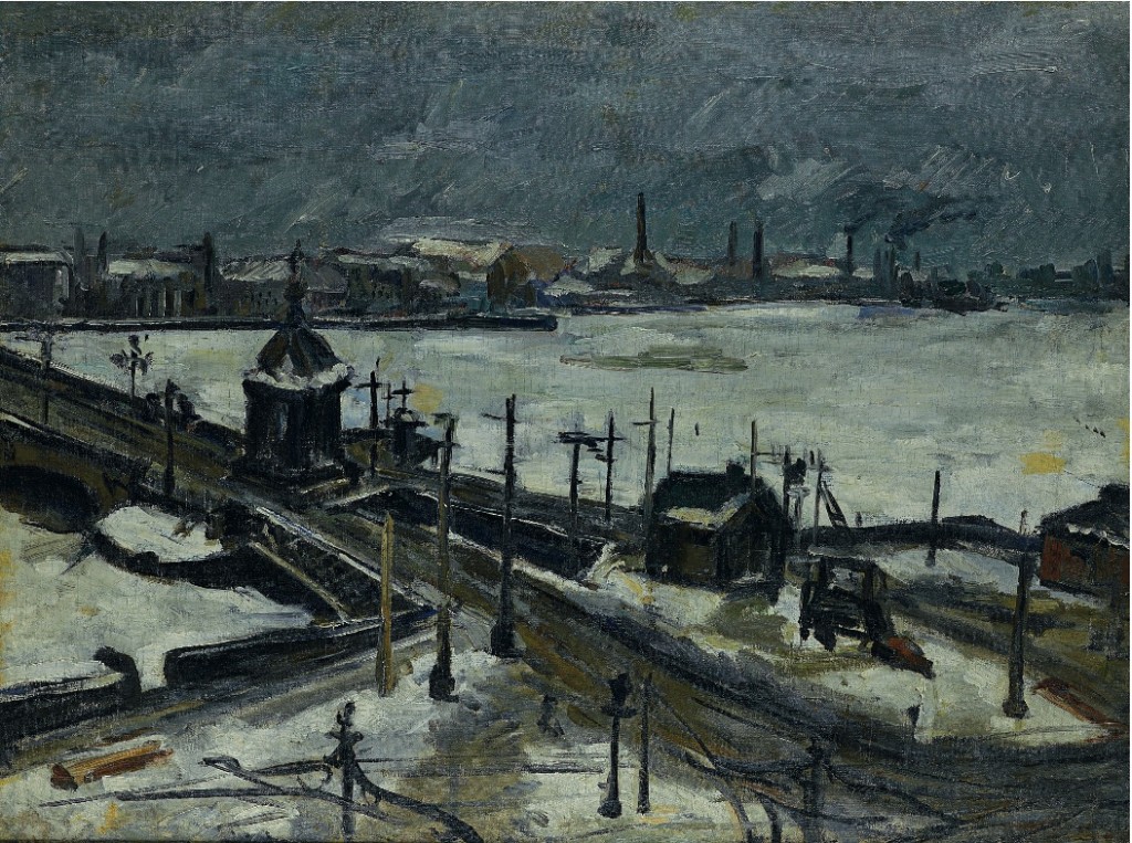 Зусман Леонид Павлович (1906-1984) Городской пейзаж с мостом 1926