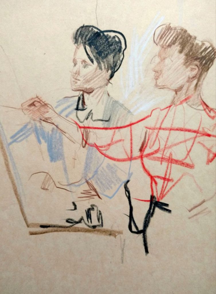 Мыслина Мария Владимировна (1901 - 1976) В доме творчества. Художники. 1960-е