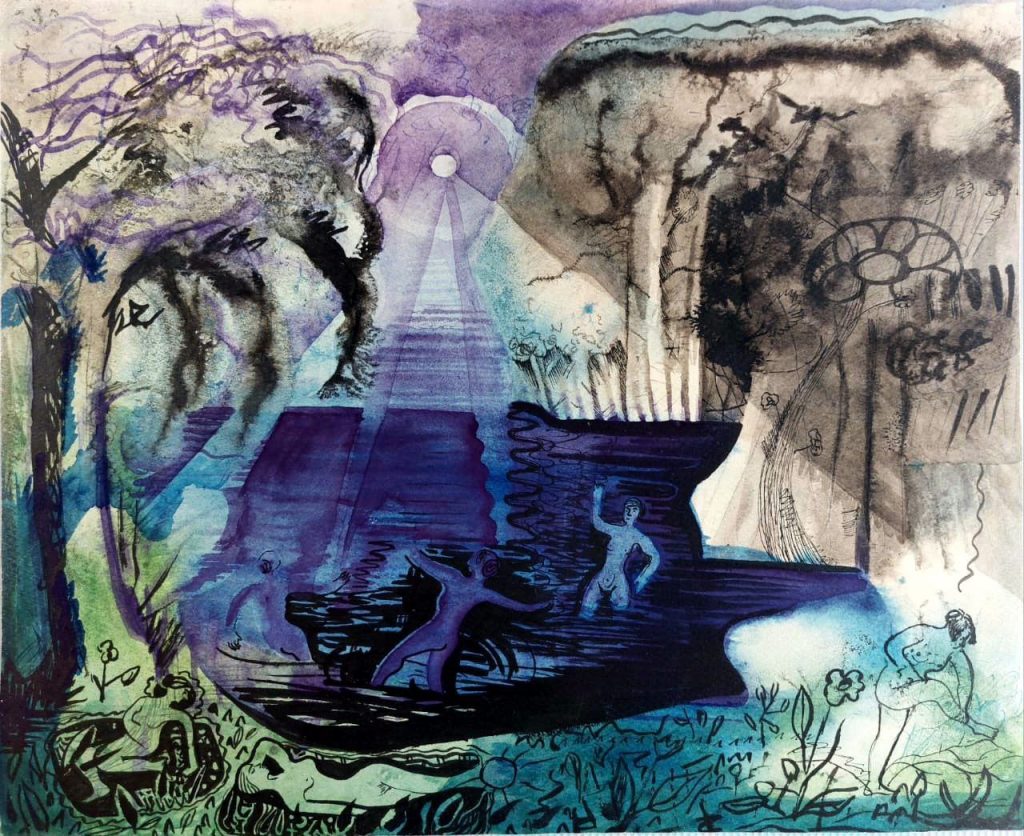 Виктор Анемподистович Смирнов (1904 - 1977) Ночное купание. 1929-1930
