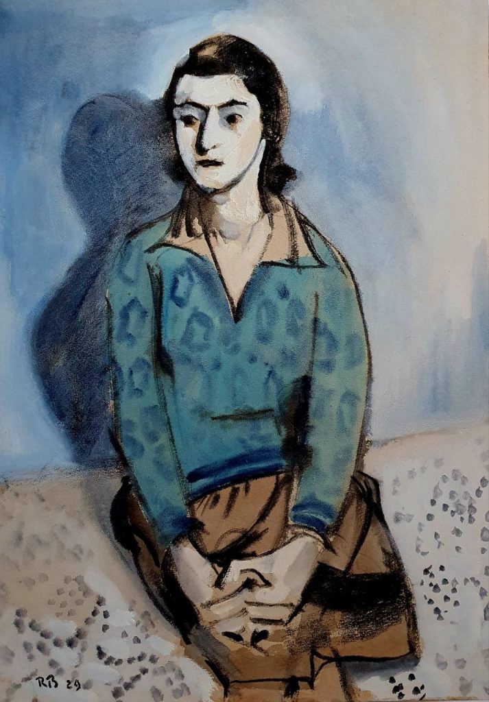 Ростислав Николаевич Барто (1902 - 1974) Портрет. 1929. Бумага, темпера. 49 х 35