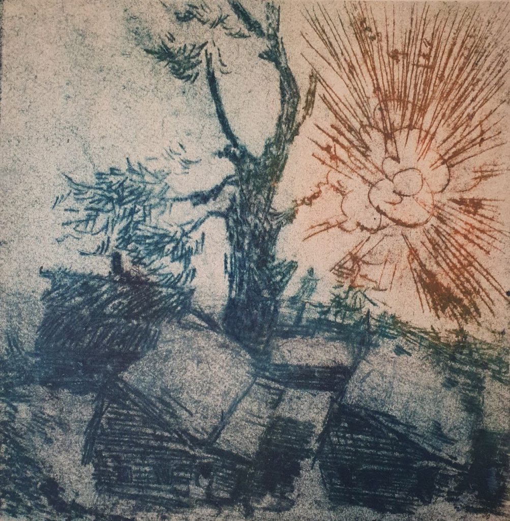 Константин Васильевич Кузнецов (1886 - 1943) Солнце. Гравюра на картоне. 1930-е.