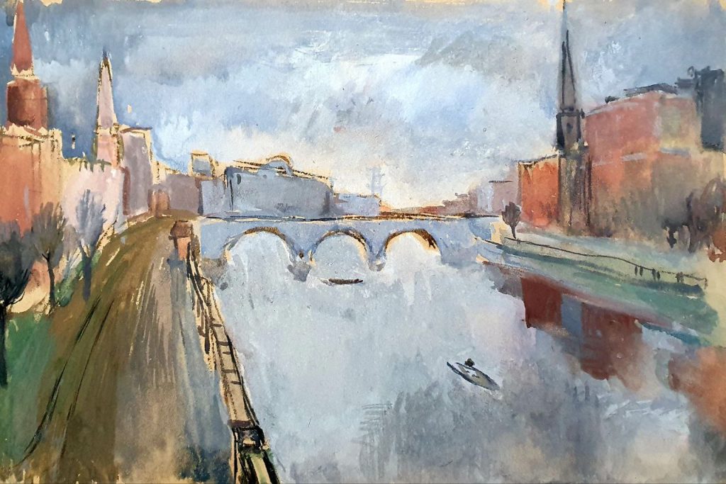 Борис Фёдорович Суханов (1900 - 1987) Набережная Москвы-реки. Конец 1920-х - 1930-е