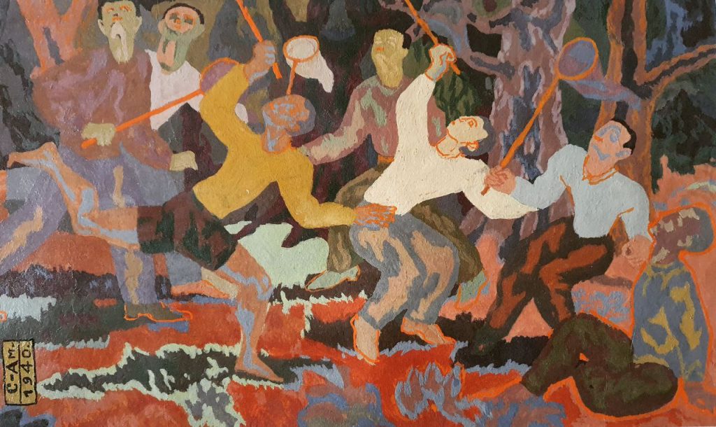 Фёдор Васильевич Семёнов-Амурский (1902 - 1980) Ловля необыкновенных мотыльков. 1940