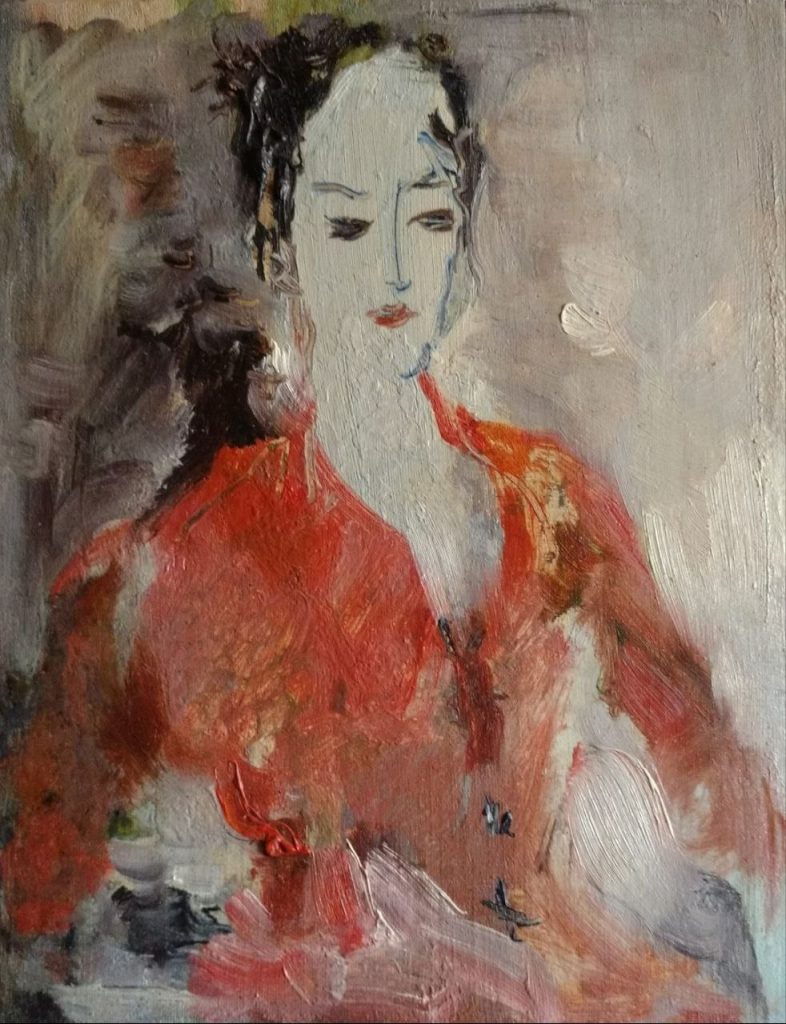 Михаил Ксенофонтович Соколов (1885 - 1947) Женщина в красном. 1930-е
