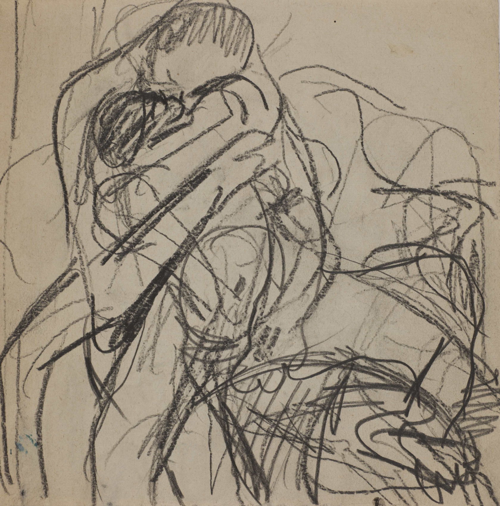 Из цикла «Любовь». 1950-е. Бумага, карандаш, гуашь. 18,5 х 18