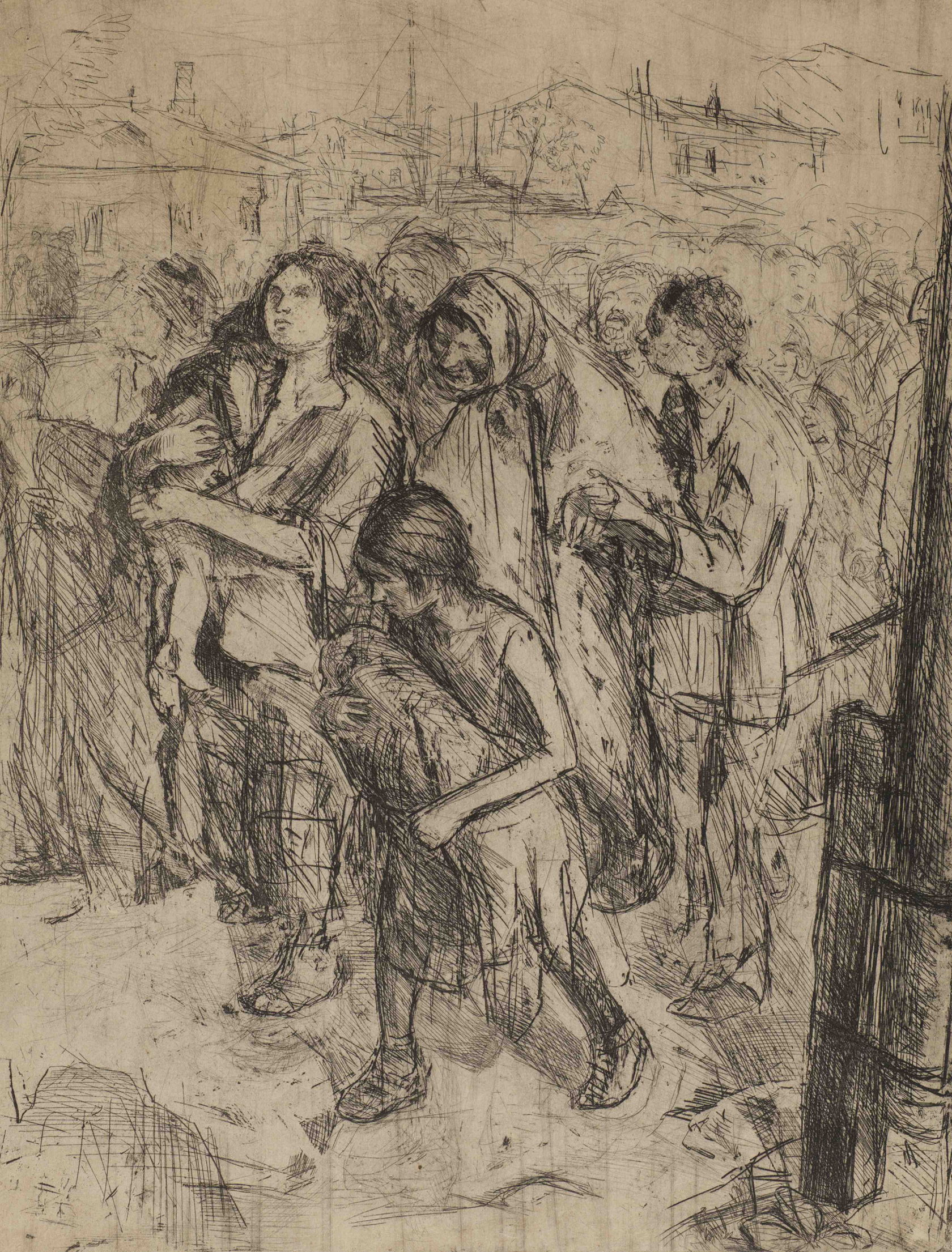 Из цикла «В оккупации» 1945 — 1946. Офорт. 46 х 35,3