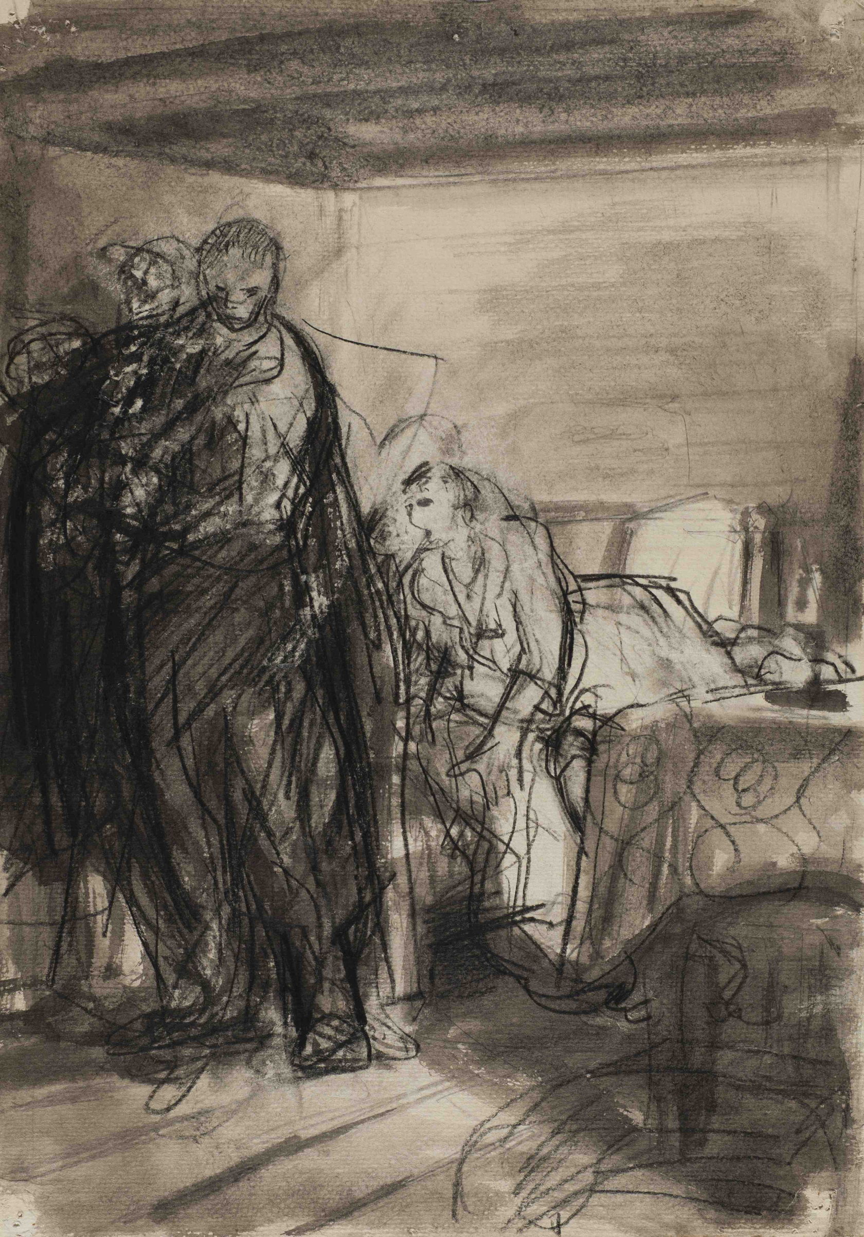Из цикла «Любовь» 1950-е. Бумага, карандаш, гуашь. 41,5 х 29,2